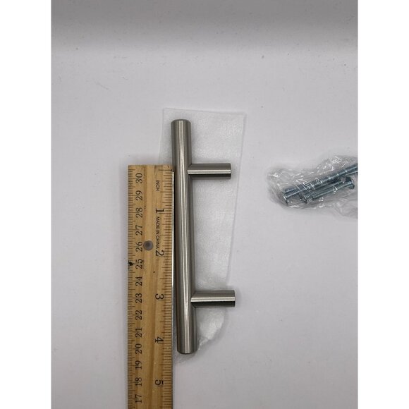 Elements Naples 5-3/8" Satin Nickel Cabinet Pull Handle With Screws - Picture 5 of 7